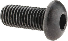 Made in USA - 5/16-24 UNF Hex Socket Drive, Button Screw - Alloy Steel, Black Oxide Finish, Fully Threaded, 3/4" Length Under Head - Benchmark Tooling