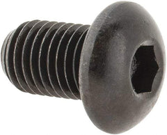 Made in USA - 5/16-24 UNF Hex Socket Drive, Button Screw - Alloy Steel, Black Oxide Finish, Fully Threaded, 1/2" Length Under Head - Benchmark Tooling