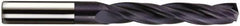 Accupro - 3.5mm 150° Solid Carbide Jobber Drill - AlTiN Finish, Spiral Flute, 64mm OAL, Standard Point - Benchmark Tooling