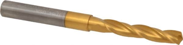 Accupro - 17/64" 150° Solid Carbide Jobber Drill - TiN Finish, Spiral Flute, 3" OAL, Standard Point - Benchmark Tooling