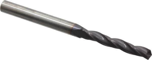 Accupro - #7 150° Solid Carbide Jobber Drill - AlTiN Finish, Spiral Flute, 3" OAL, Standard Point - Benchmark Tooling