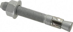 Powers Fasteners - 3/4" Diam, 3/4" Drill, 5-1/2" OAL, 1-5/8" Min Embedment Wedge Expansion Concrete Anchor - Steel, Galvanized Finish, Hex Nut Head, Hex Drive - Benchmark Tooling