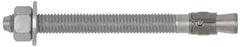 Powers Fasteners - 1/2" Diam, 1/2" Drill, 7" OAL, 3-3/8" Min Embedment Wedge Expansion Concrete Anchor - Steel, Galvanized Finish, Hex Nut Head, Hex Drive, 2-3/4" Thread Length - Benchmark Tooling