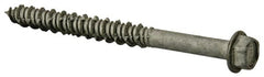 Elco - 1/4" Diam, 2-3/4" Length Under Head, Hex Drive, Concrete Screw & Masonry Fastener - Stainless Steel, StalGard Silver Finish, Includes 5/16" Drill Bit - Benchmark Tooling