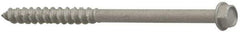 Elco - 1/4" Diam, 3-1/4" Length Under Head, Hex Drive, Concrete Screw & Masonry Fastener - Stainless Steel, StalGard Silver Finish, Includes 5/16" Drill Bit - Benchmark Tooling
