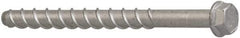 Elco - 3/8" Diam, 2-1/2" Length Under Head, Hex Drive, Concrete Screw & Masonry Fastener - Alloy Steel, StalGard Silver Finish, Includes 9/16" Drill Bit - Benchmark Tooling
