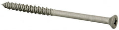 Elco - 1/4" Diam, 3-3/4" OAL, Phillips Drive, Concrete Screw & Masonry Fastener - Stainless Steel, StalGard Silver Finish, Includes #2 Drill Bit - Benchmark Tooling