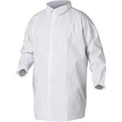 KleenGuard - Size 3XL White Lab Coat without Pockets - Microporous Film Laminate, Snap Front, Elastic Cuffs - Benchmark Tooling