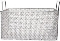 Marlin Steel Wire Products - 12" Deep, Rectangular Stainless Steel Mesh Basket - 1/4" Perforation, 18" Wide x 9" High - Benchmark Tooling