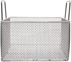 Marlin Steel Wire Products - 14" Deep, Square Stainless Steel Mesh Basket - 1/4" Perforation, 14" Wide x 8" High - Benchmark Tooling