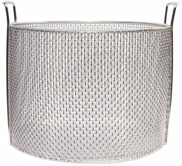 Marlin Steel Wire Products - Round Stainless Steel Mesh Basket - 1/4" Perforation, 14" Wide x 10" High - Benchmark Tooling