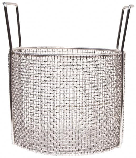 Marlin Steel Wire Products - Round Stainless Steel Mesh Basket - 1/4" Perforation, 10" Wide x 8" High - Benchmark Tooling