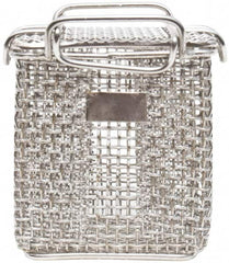 Marlin Steel Wire Products - 3-1/4" Deep, Rectangular Stainless Steel Mesh Basket - 5/32" Perforation, 3-3/8" Wide x 4" High - Benchmark Tooling