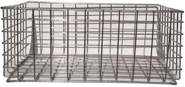 Marlin Steel Wire Products - 21" Deep, Rectangular Steel Wire Basket - 2-3/8" Perforation, 26-1/2" Wide x 11-1/8" High - Benchmark Tooling