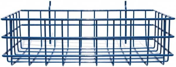 Marlin Steel Wire Products - 8" Deep, Rectangular Steel Peg Board/Slatwall Basket - 1-3/8" Perforation, 14" Wide x 4" High - Benchmark Tooling