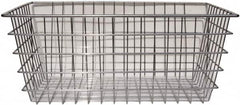 Marlin Steel Wire Products - 16" Deep, Rectangular Steel Wire Basket - 1-3/8" Perforation, 24" Wide x 10" High - Benchmark Tooling