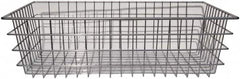 Marlin Steel Wire Products - 18" Deep, Rectangular Steel Wire Basket - 1-3/8" Perforation, 28" Wide x 8" High - Benchmark Tooling