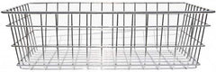 Marlin Steel Wire Products - 18" Deep, Rectangular Steel Wire Basket - 1-3/8" Perforation, 24" Wide x 8" High - Benchmark Tooling