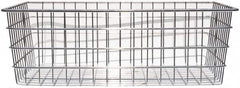 Marlin Steel Wire Products - 14" Deep, Rectangular Steel Wire Basket - 1-3/8" Perforation, 20" Wide x 6" High - Benchmark Tooling