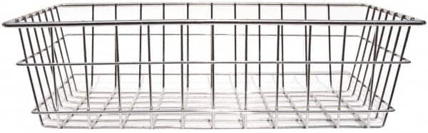 Marlin Steel Wire Products - 12" Deep, Rectangular Steel Wire Basket - 1-3/8" Perforation, 18" Wide x 5" High - Benchmark Tooling