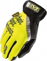 Mechanix Wear - Size XL Work Gloves - For Mechanic's & Lifting, Uncoated, Elastic Band Cuff, Full Fingered, Hi-Vis Yellow, Paired - Benchmark Tooling