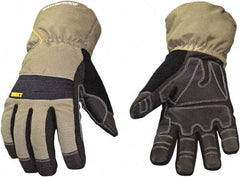 Youngstown - Size S Synthetic Leather Cold Protection & Waterproof Work Gloves - Uncoated, Gauntlet Cuff, Gray, Paired - Benchmark Tooling