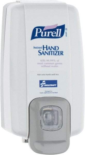 Ability One - 1000 mL Liquid Hand Sanitizer Dispenser - Plastic, Hanging, Gray - Benchmark Tooling