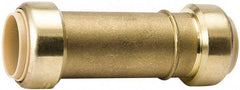 Value Collection - 1/2" Tube OD, 5/8 Standard Lead Free Brass Push-to-Connect Tube Union - Tube to Tube Connection, 200 Max psi, EPDM O-Ring - Benchmark Tooling