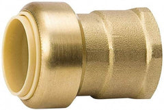 Value Collection - 1" Outside Diam, 1 NPT, Brass Push-to-Connect Tube Female Connector - 200 Max psi, Tube to Female NPT Connection, EPDM O-Ring, Lead-Free - Benchmark Tooling