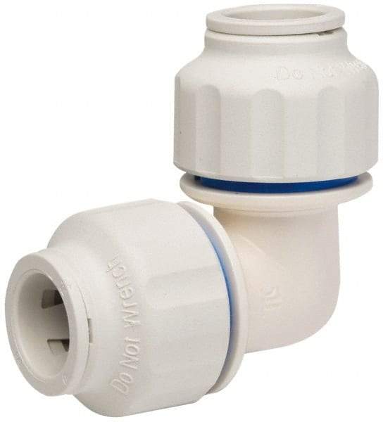 Value Collection - 1/2" OD, Polysulfone Push-to-Connect Union Elbow - 250 Max psi, White - Benchmark Tooling