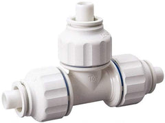 Value Collection - 1/2 x 1/2 x 1/8" OD, Polysulfone Push-to-Connect Union Tee - 250 Max psi, White - Benchmark Tooling