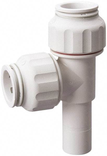 Value Collection - 1/2" OD, Polysulfone Push-to-Connect Plug-In Run Tee - 250 Max psi, 1/2" Stem Diam, White - Benchmark Tooling