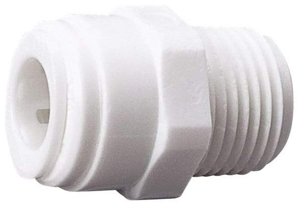 Value Collection - 3/8" OD, 1/2 Thread, Polysulfone Push-to-Connect Male Connector - 250 Max psi, White - Benchmark Tooling