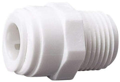 Value Collection - 3/8" OD, 1/2 Thread, Polysulfone Push-to-Connect Male Connector - 250 Max psi, White - Benchmark Tooling