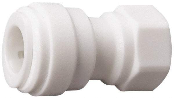 Value Collection - 3/8" OD, 1/4 Thread, Polysulfone Push-to-Connect Female Connector - 250 Max psi, White - Benchmark Tooling