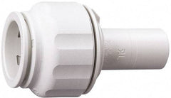 Value Collection - 1/2" OD, Polysulfone Push-to-Connect Plug-In Reducer - 250 Max psi, 3/8" Stem Diam, White - Benchmark Tooling
