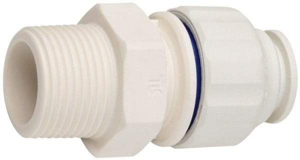 Value Collection - 1/2" OD, 3/4 Thread, Polysulfone Push-to-Connect Male Connector - 250 Max psi, White - Benchmark Tooling