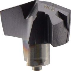 Iscar - Series ICM, 0.878" Diam Grade IC908 140° Replaceable Drill Tip - Carbide, TiAlN Finish, 22 Seat Size, Through Coolant - Benchmark Tooling