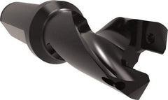 Allied Machine and Engineering - Series 24, 24 to 26mm Diam, 1" Diam Straight Shank with Flange, Helical Flute Spade Drill - 1-1/8" Max Depth, 2-17/32" Body Length, 4-13/16" OAL, Short Length, Through Coolant - Benchmark Tooling