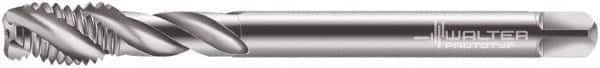 Walter-Prototyp - M8x1.25 Metric 3 Flute 6H Modified Bottoming Spiral Flute Tap - Cobalt, Bright Finish, 90mm OAL, Right Hand Flute, Right Hand Thread, Series 7056770 - Exact Industrial Supply