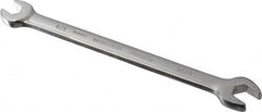 Paramount - 1/4" x 5/16" Standard Open End Wrench - 4-31/32" OAL, Double End, Full Polish Finish, 15° Head Angle - Benchmark Tooling