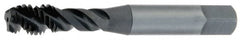 OSG - 1/2-13 UNC 3 Flute 3B Modified Bottoming Spiral Flute Tap - Vanadium High Speed Steel, TiN Finish, 3-3/8" OAL, Right Hand Flute, Right Hand Thread, H3, Series 303 - Exact Industrial Supply