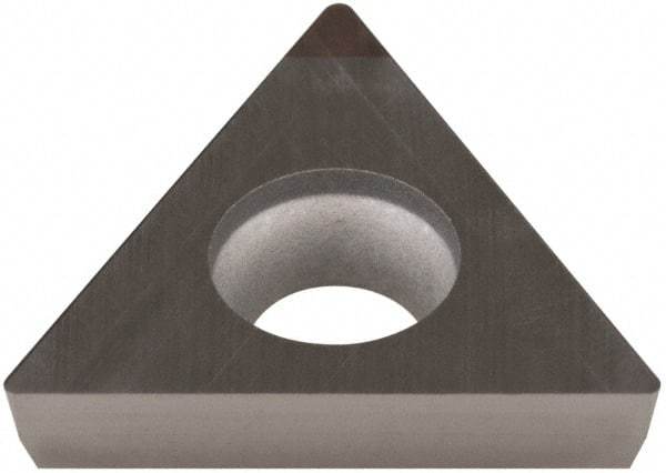 Sumitomo - NU-TPGA331 Grade BN1000 PCBN Turning Insert - Uncoated, 60° Triangle, 3/8" Inscr Circle, 3/16" Thick, 1/64" Corner Radius - Benchmark Tooling