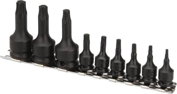 Paramount - 9 Piece 1/4 & 3/8" Drive Torx Bit Socket Set - T10 to T50 Torx - Benchmark Tooling