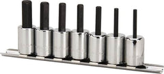 Paramount - 7 Piece 3/8" Drive Inch Hex Bit Socket Set - 1/8 to 3/8" Hex - Benchmark Tooling