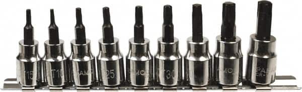 Paramount - 9 Piece 3/8" Drive Torx Bit Socket Set - T10 to T50 Torx - Benchmark Tooling