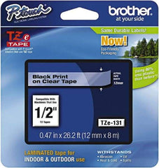 Brother - 1/2" Wide x 314.4" Long, Clear Plastic/Paper Tape Cassette - For Label Maker - Benchmark Tooling