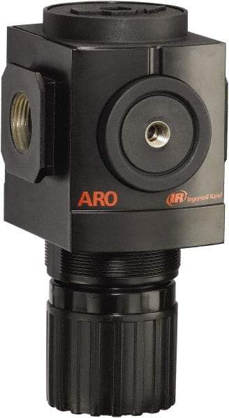 ARO/Ingersoll-Rand - 3/4 NPT Port, 290 CFM, Aluminum Heavy-Duty Regulator - 0 to 140 psi Range, 250 Max psi Supply Pressure, 1/8" Gauge Port Thread, 4.091" Wide x 7.223" High - Benchmark Tooling