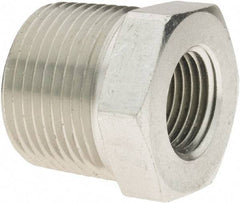 Parker - 1 Male Thread x 1/2 Female Thread, Zinc Plated Steel Industrial Pipe Hex Bushing - MNPTF x FNPTF, 4,500 psi - Benchmark Tooling