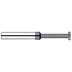 Woodruff Keyseat Cutter: 0.125″ Cut Dia, 0.0312″ Cut Width, 1/8″ Shank Dia, Straight Tooth 1-1/2″ OAL, 6 Teeth, Solid Carbide, AlTiN Finish
